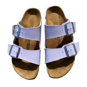 Birkenstock Arizona Light Purple Double-Strap Sandals Cork Bed / Size 37 / 6 6.5